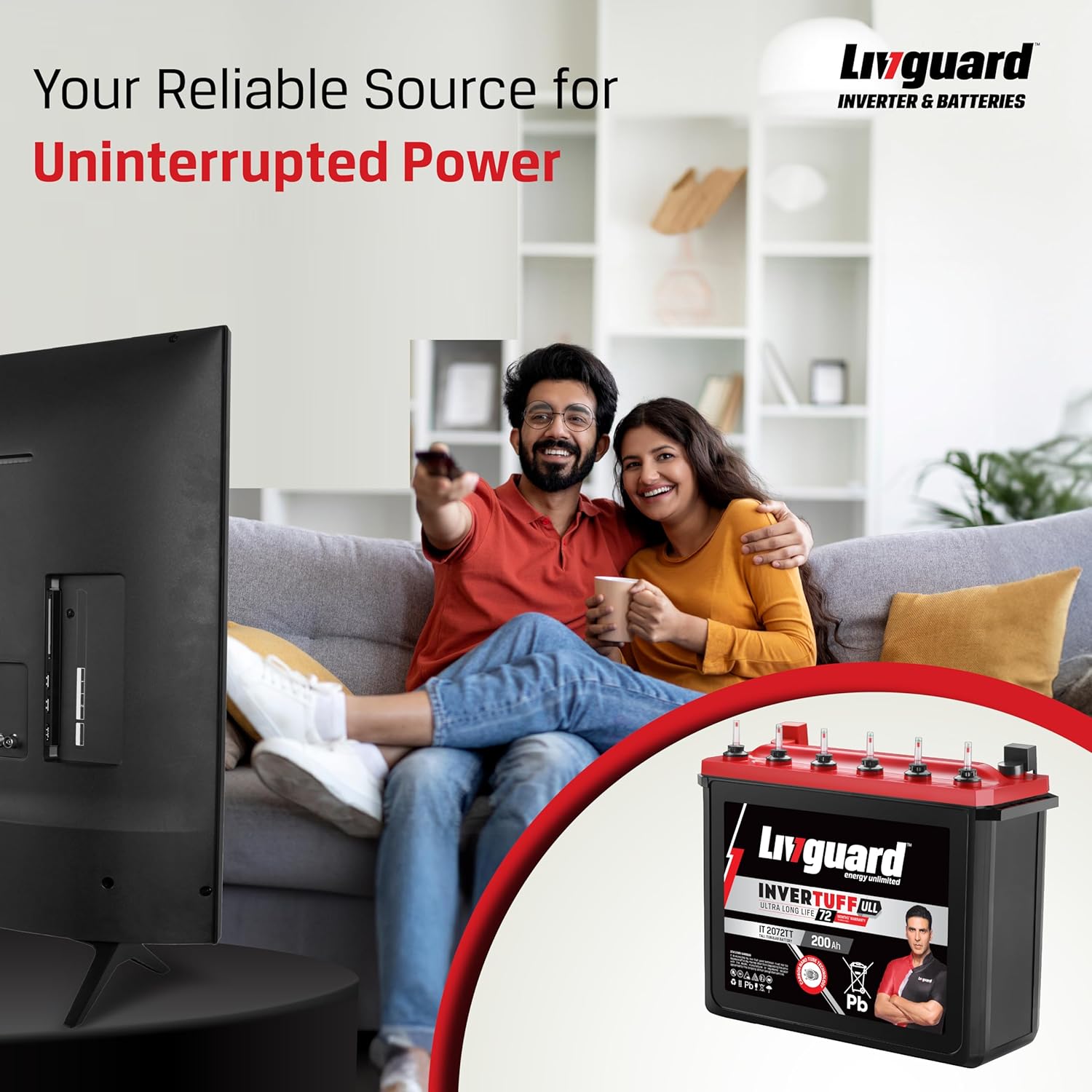Livguard Invertuff IT 2072TT | 200 Ah Tall Tubular Inverter Battery for Home for with fast charging